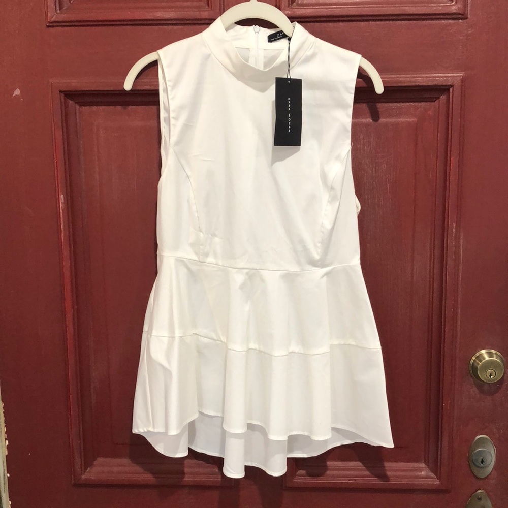 NWT ZARA white blouse size M